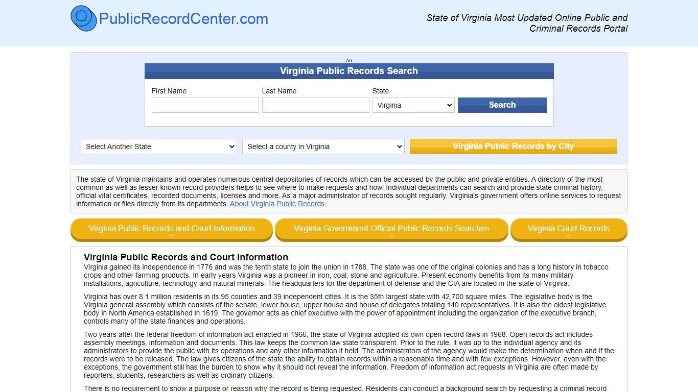 Free Virginia Public Records, Criminal Records And Background Checks