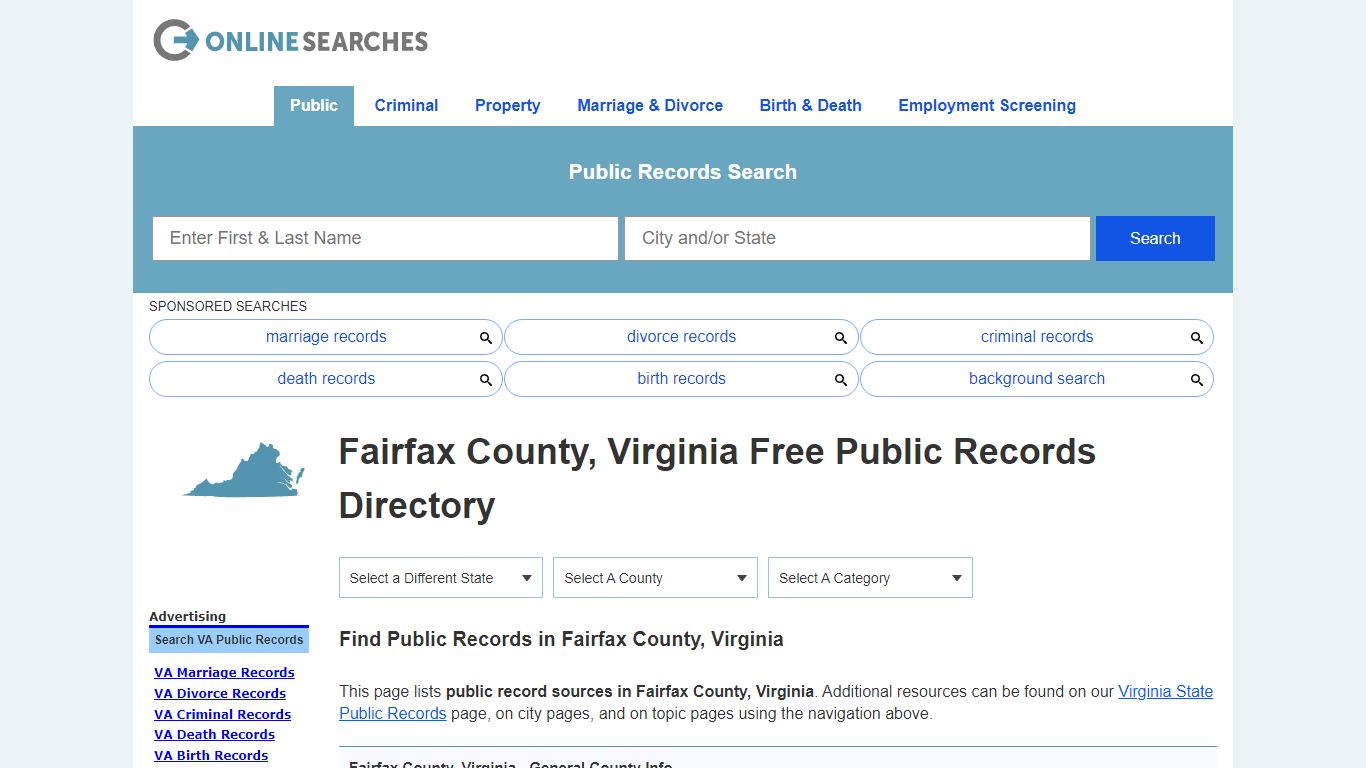 Fairfax County, Virginia Free Public Records Directory